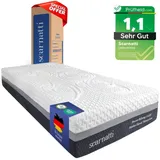 Gelschaummatratze PREMIUM Matratze 80x200 cm, 7-Zonen, Einzelbett, Gästebett, Boxspring, scarnatti, 18 cm hoch, (80x200, Einzelbett, Gästebett, Rollmatratze, Boxspring-Ersatz, Orthopädische 7-Zonen-Matratze für erholsamen, gesunden Schlaf), Punktelastische 7-Zonen-Technologie für orthopädische Druckentlastung weiß 80 cm x 200 cm x 18 cm