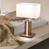 just light. LED Tischleuchte, CCT, dimmbar, Holzoptik, weiß, H 48cm