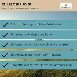 Paws & Patch Zellulose Pulver für Hunde und Katzen 250 g