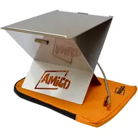 Steeltrail AMIGO mobiler kompakter Gasgrill Edelstahl Plancha - klappbar made in Germany mit Transporttasche. Faltbarer Grill für Adventure, Camping, Wandern, Festival, Trekking, Rad fahren