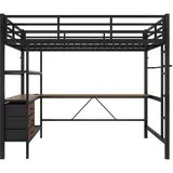 modfu Hochbett Modfu 90 x 190 cm Metall schwarz