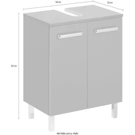 Saphir Waschbeckenunterschrank 2 Türen 50 x 62 cm Grau