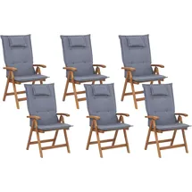 Beliani Gartenstuhl 54 x 54 x 105 cm blau 6 St.