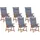 Beliani Gartenstuhl 54 x 54 x 105 cm blau 6 St.