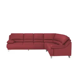 Ecksofa  aus Echtleder Maranello , rot , Maße (cm): B: 295 H: 87 T: 253