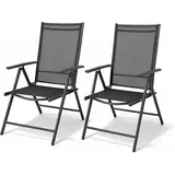 Mojawo Klappstuhl 54 x 54 x 106 cm grau 2 St.