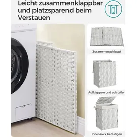 Songmics Wäschekorb, Rechteckig Weiß