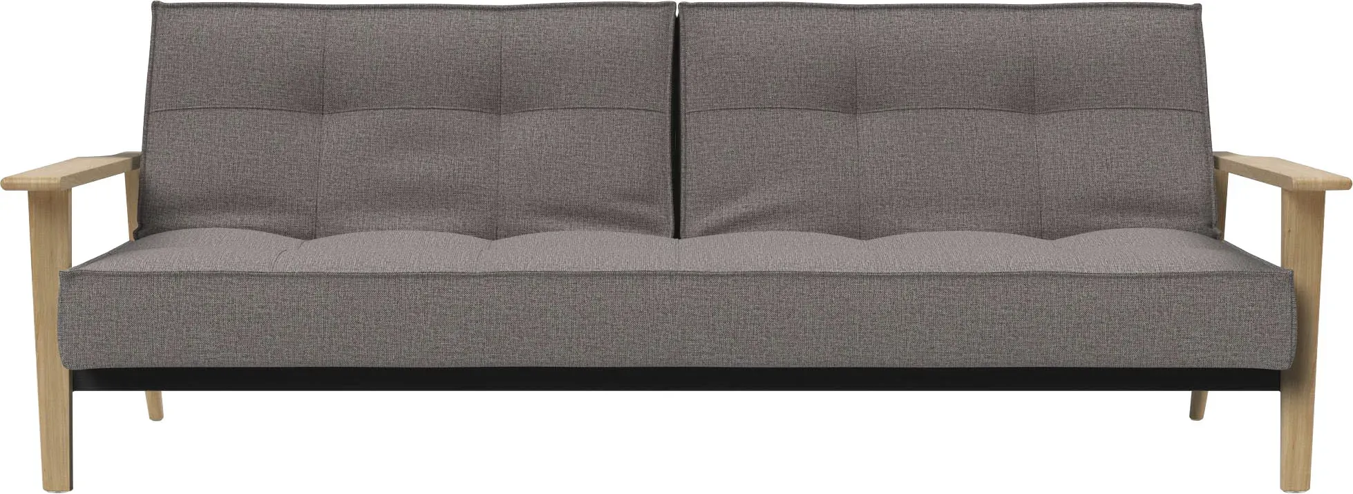 Schlafsofa INNOVATION LIVING TM "Splitback Frej, Dauerschlafsofa, bequem mit Federkernunterfederung", grau, B:234cm H:79cm T:90cm, Webstoff u00bbMIXED DANCEu00ab (100% Polyester), Webstoff fein u00bbFLASHTEXu00ab (100% Polyester), Sofas, mit stabilen Armlehnen, in skandinavischem Design