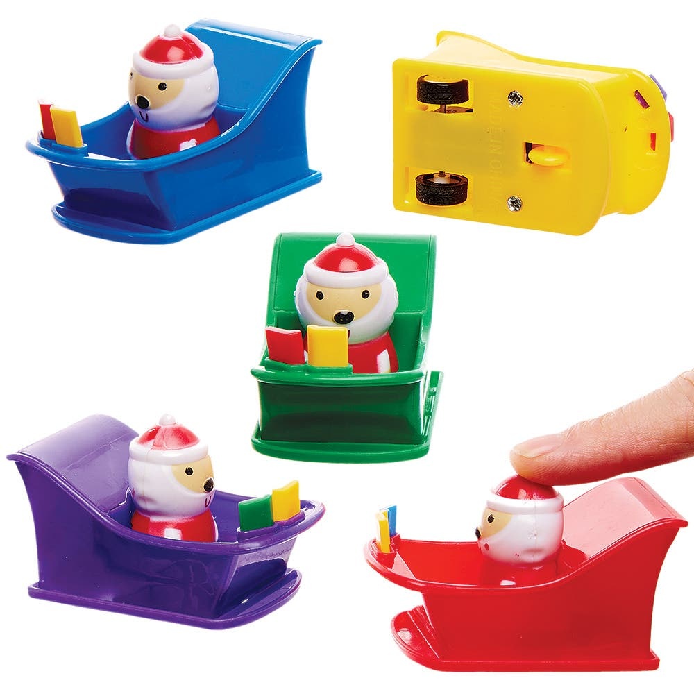 Weihnachtsschlitten-Aufziehautos (5 Stück) Weihnachtsspielzeug