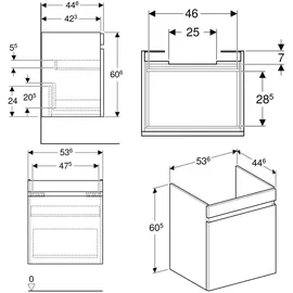 Geberit Renova Plan 53,6x60,6x44,6cm, Nussb he, F. strukt.