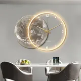 DONGGANSHI Mond-LED-Wandlampe, Art-Deco-Beleuchtung, Moderne Wohndekoration, minimalistische Uhrskulpturen, traditionelle chinesische Malerei, orientalische Dekorationen