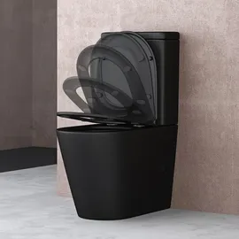 doporro Design Stand-WC mit WC-Sitz Schwarz