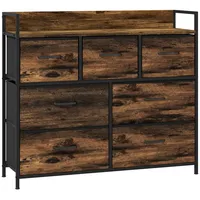 Homcom Kommode aus Stoff Griff und Regal