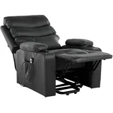 Beliani Elektrischer Fernsehsessel Kunstleder 79 x 105 x 91 cm Schwarz mit Fernbedienung