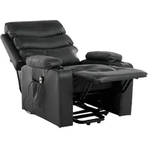 Beliani Elektrischer Fernsehsessel Kunstleder 79 x 105 x 91 cm Schwarz mit Fernbedienung