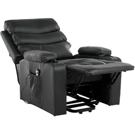 Beliani Elektrischer Fernsehsessel Kunstleder 79 x 105 x 91 cm Schwarz mit Fernbedienung