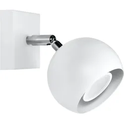 Licht-Erlebnisse Spot Strahler Weiß rund GU10 Ø15cm klein Retro Design