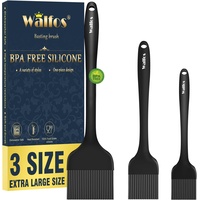 Walfos Silikon-Backpinsel, 3er-Set, hitzebeständiger Silikon-Backpinsel Küchenpinsel zum Kochen BBQ Grillen,Lebensmittelqualität Silikonpinsel und BPA-frei