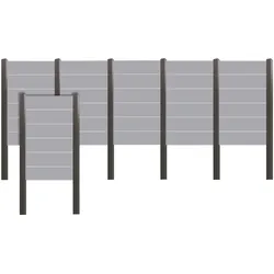 Sichtschutzelement TETZNER & JENTZSCH "ROUNDROCK 4", grau (satiniert), H:180cm, Glas, Aluminium, Zaunelemente, Satiniertes Glas in Aluminiumpfosten