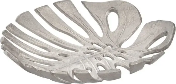 Premier Housewares Prato Monstera Blatt-Servierplatte, klein, silberfarben