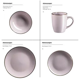 Mäser Metallic Rim Kombiservice 16-tlg. lavendel