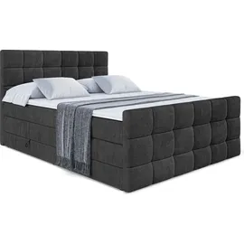 altdecor Boxspringbett BRUGO-Z KING - 160 x 200 - H3/H4 - Grau