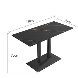 360Home Esszimmertisch 60 x 75 x 60 cm schwarz