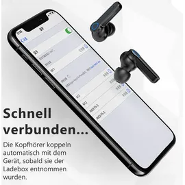 NAUCI Kopfhörer Ohrhörer für Xiaomi Redmi Note 15 Pro Pro+ Bluetooth In-Ear Headset - Schwarz