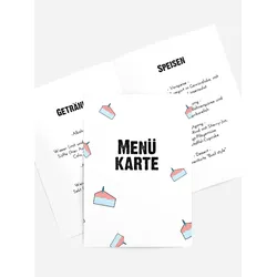 Menükarten für Ihr Fest selbst gestalten mit Spruch und Fotos im Onlinedesigner bei Meine-Kartenmanufaktur.de
