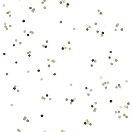 vtwonen Vliestapete Punkte/Confetti 52 cm x 10 m 1 St Weiß/Schwarz/Gold