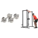 Sunny Health & Fitness 15KG Hantelset NO. 014 + LAT-Pull-Down-Aufsatz SF-XFA006