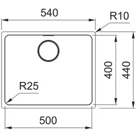 Franke Spüle MYTHOS MYX 110-50 für Unterbaumontage / Edelstahlspüle