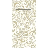 Mank Besteckservietten Airlaid Lias Champagner-Hellbraun, 40 x 40 cm, 75 Stück | Bestecktaschen Ornamente