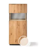 Massivholz »Lugano« Highboard I glatte Front / Rückwand sandgestrahlt / Anschlag links