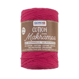 Glorex  Garn Makramee Cotton Neon Pink 250 g 225 m