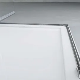 doporro Ravenna01 Eckdusche mit Drehtür 90 x 90 cm weiß Sicherheitsglas