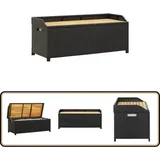 Vidaxl - Sitzbank mit Stauraum 120 cm Poly Rattan Schwarz - Gartenzubehör - Gartenbank - Außenmöbeln - Gartenstuhl - Rattan Möbel