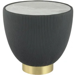 Beistelltisch KAYOOM "Jokai 125, praktische Ablagefläche, robust, Eisengestell", grau (grau, gold, weiß), B:47cm H:45cm T:47cm, 100% Eisen, 100% PU, 100% gesinterter Stein, 100% MDF, Tische, dekorativ, stilvoll, robust, gesinterte Steinplatte