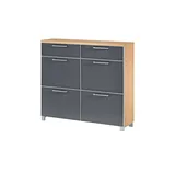 Möbel Kraft Schuhschrank ¦ grau ¦ Maße (cm): B: 121 H: 108 T: 31