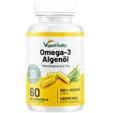 Omega 3 Vegan Algenöl - 400 mg DHA pro Kapseln, 60 Omega 3 Kapseln Hochdosier...