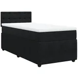 vidaXL Boxspringbett mit Matratze Schwarz 100x200 cm Samt