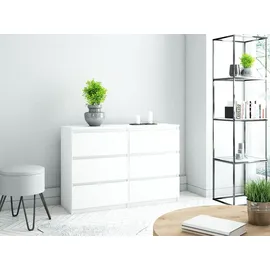 roe furniture Kommode 140 x 77 x 38 cm Weiß matt