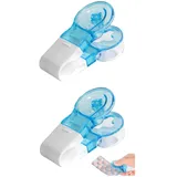 Tragbare Pillendose | Pillendruckknopf für Blisterpackungen | 2-in-1-Tablettenausdrücker Ausdrückhilfe mit Aufbewahrungsbox | Tablettenspender Organizer Zubehör für ältere Menschen, Reisen