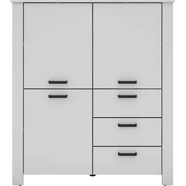 byLIVING Highboard 120 x 137 x 40 cm Schwarz/Weiß