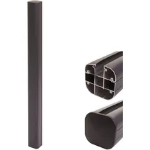 MCW Alu-Pfosten Savoie-WPC-Zaun, Pfeiler Pfahl, Stecksystem ~ 98cm, anthrazit