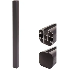 MCW Alu-Pfosten Savoie-WPC-Zaun, Pfeiler Pfahl, Stecksystem ~ 98cm, anthrazit