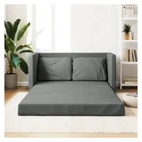 vidaXL Bodensofa mit Schlaffunktion Dunkelgrau 112x174x55 cm Stoff