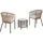 Bistro Set Gartenmöbel Set Outdoor Rope Sitzgruppe Beige