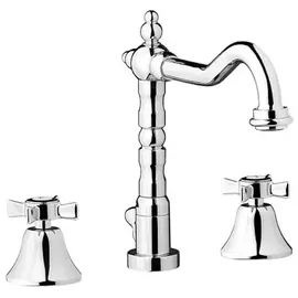 TRIZERATOP Retro 3-Loch Waschtischarmatur Chrom