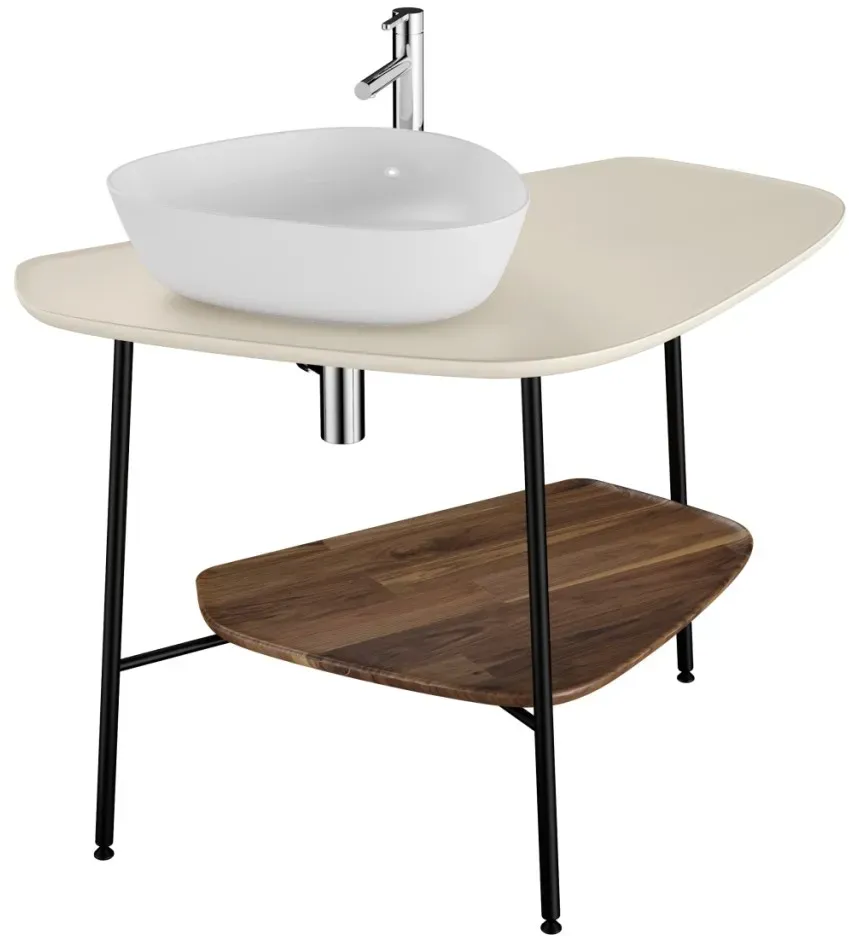 VitrA Plural Konsole 103 cm Ausschnitt links für Aufsatzschale wandgebunden Sandbeige Matt,81025 81025
